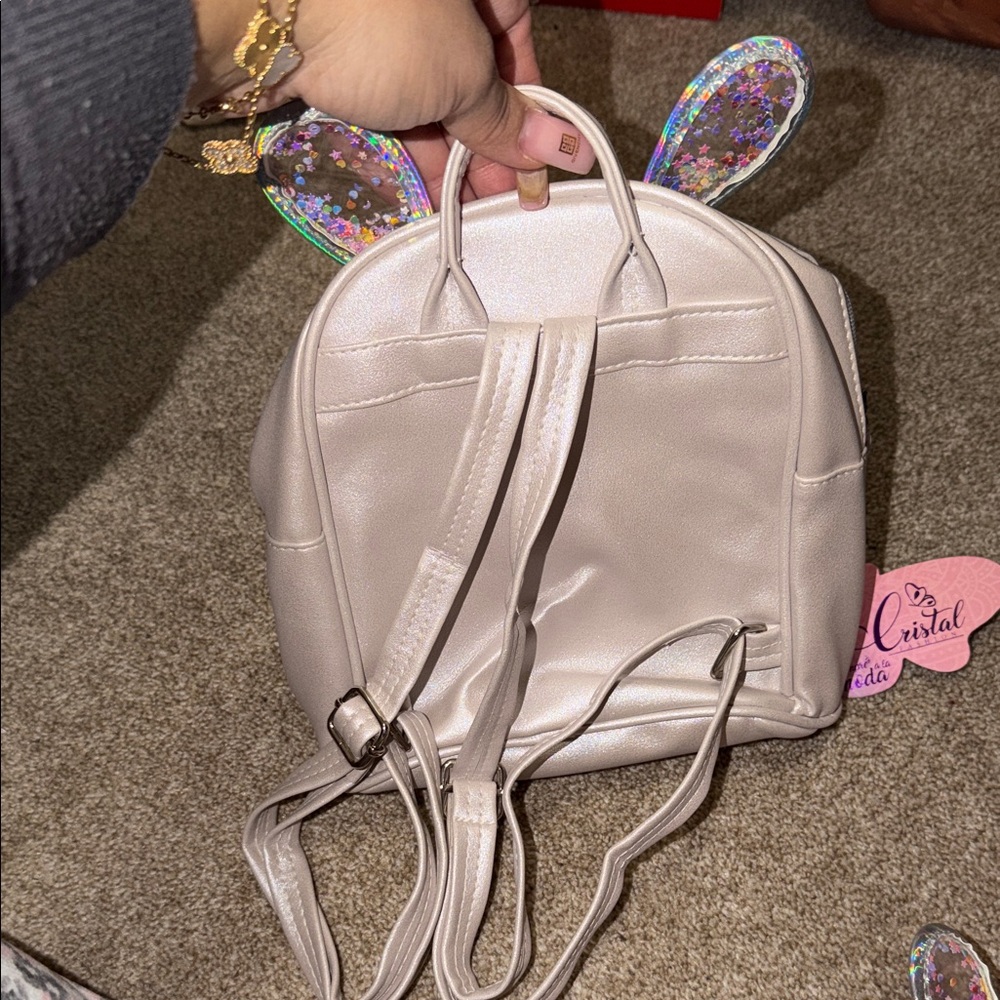 3 girl Kids' Pink and Silver Sparkle Bunny Bags - Picture 8 of 10